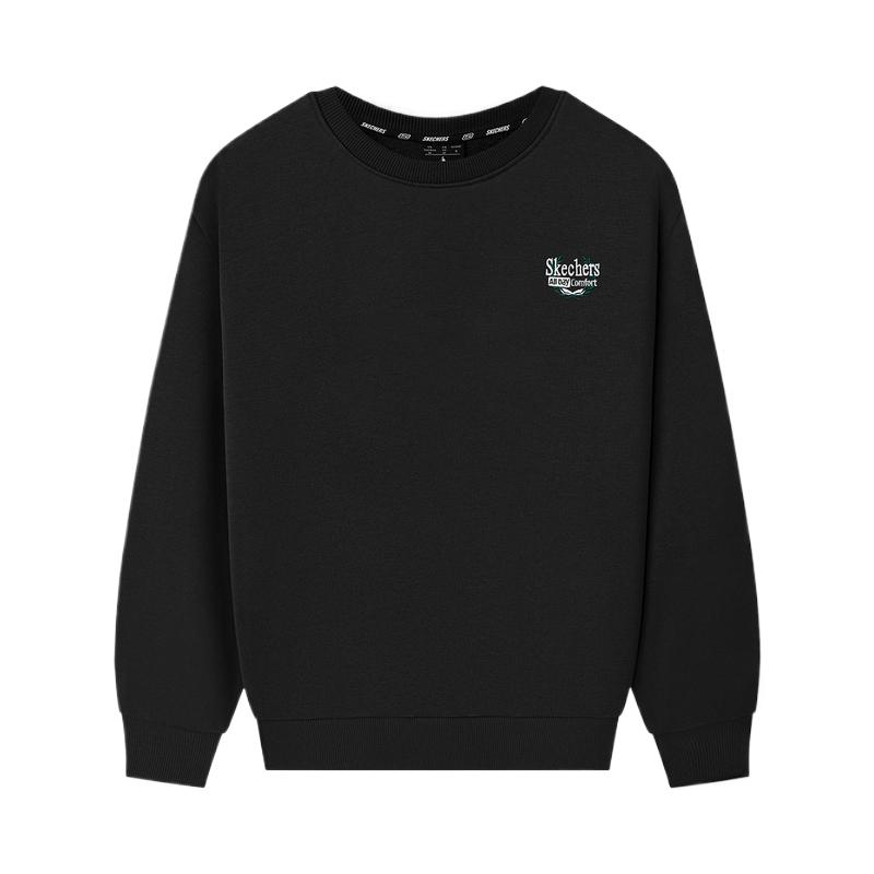 Skechers Sports Alliance Series Loose Soft Solid Color Pullover Sweatshirt Unisex sweatshirt L325U041-0018 M