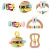 Wooden Rattle Set Musical Instruments Fine Motor Skill Hand Eye Coordination Rattles Bell