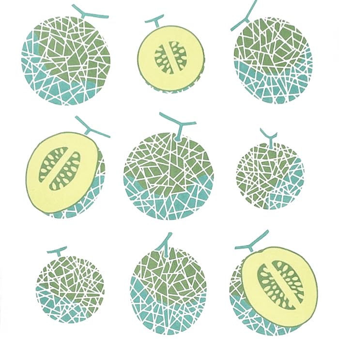 Dyeing Anbo Hand Towel Green Authentic Made in 35cm x 100cm "Eatable Melon, Melon" Dyed, 100% Cotton, Tokuoka, Japan,