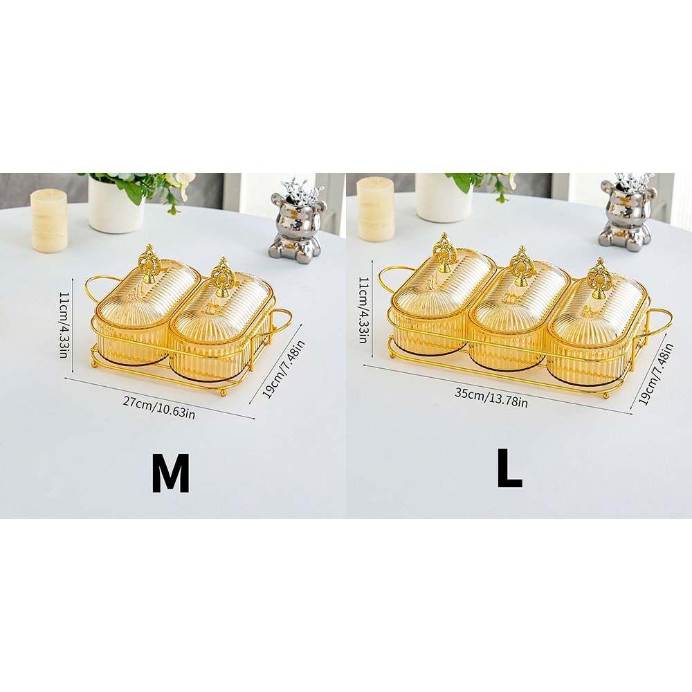 Transparent Dried Fruit Storage Box Moisture Proof Compartment Snacks Placement Plate Exquisite with Tray Candy Box Household