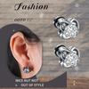 Cool Things Gothic Style Halo Zircon Premium Stainless Steel Stud Earrings for Men Women Punk Ear Piercing Jewelry Decoration