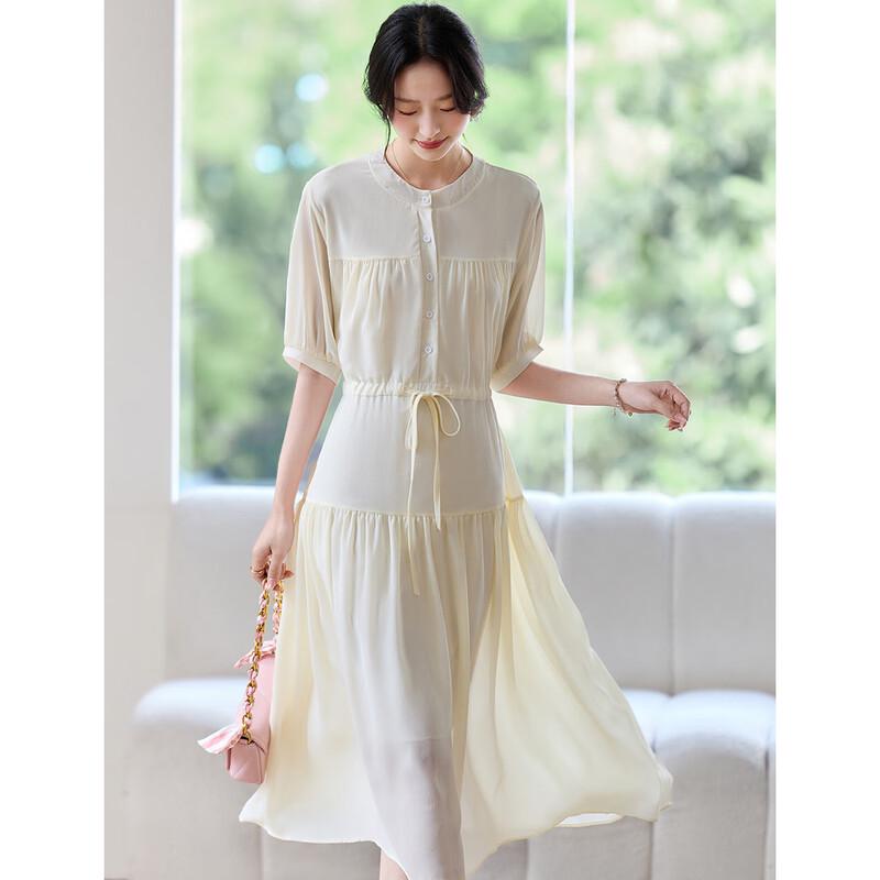 Women s Elegant Solid A-Line Chiffon Dress US 10 абрикосовый
