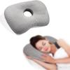 Ear Piercing Pillow for Side Sleepers with A Center Hole Office Travel Comfortable Removable Cover