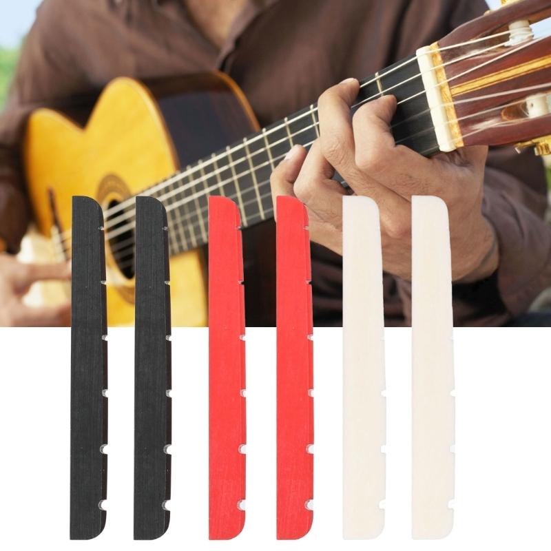 2pcs Convenient Electric Guitar Slotted Bone Nut with String Slots Perfect for Effortless String Changes 42x4.5x3.5mm