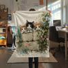 Peeking Cats  Print Flannel Blanket, High quality Comfortable for All Seasons, Home Decor, Warmth and Comfort