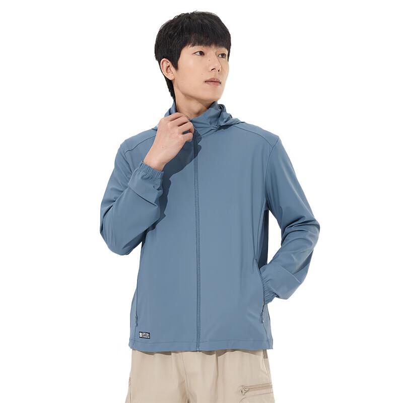 Tri-polar Men's Outdoor Sun Protective Jacket with Detachable Hood