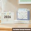 1PC Ornament Compact 2026 Creative Plastic Durable Calendar Functional Storage Aesthetically Pleasing Pen Holder Organized