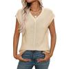 Summer Women's V-neck Top Knitted Coarse Needle Casual T-Shirts