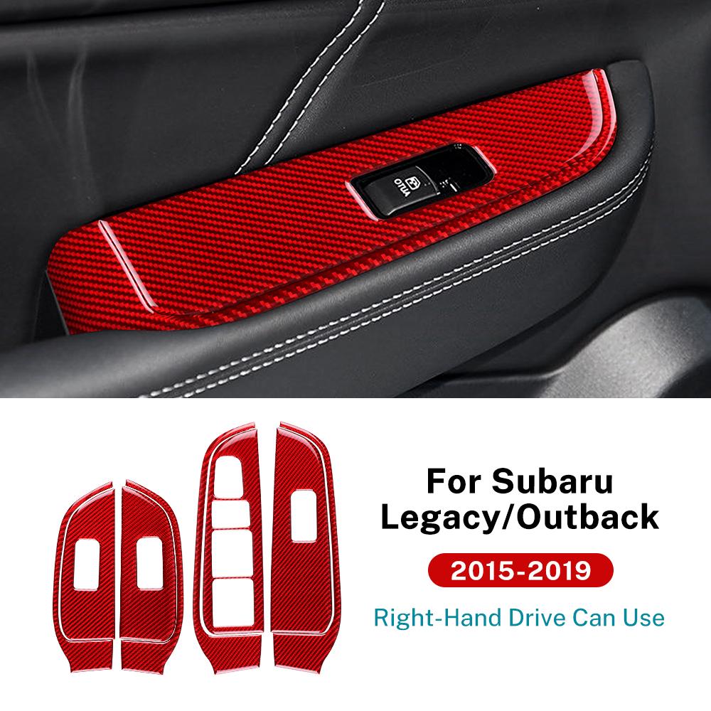 Real Soft Carbon Fiber Sticker For Subaru Legacy Outback 2015 2016 2017 2018 2019 LHD RHD Car Door Window Panel Accessories