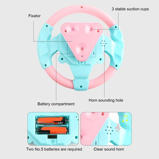 Fashion Auditory Cognition Brain Development Early Education Machine Kids Small Steering Wheel Toy for Children