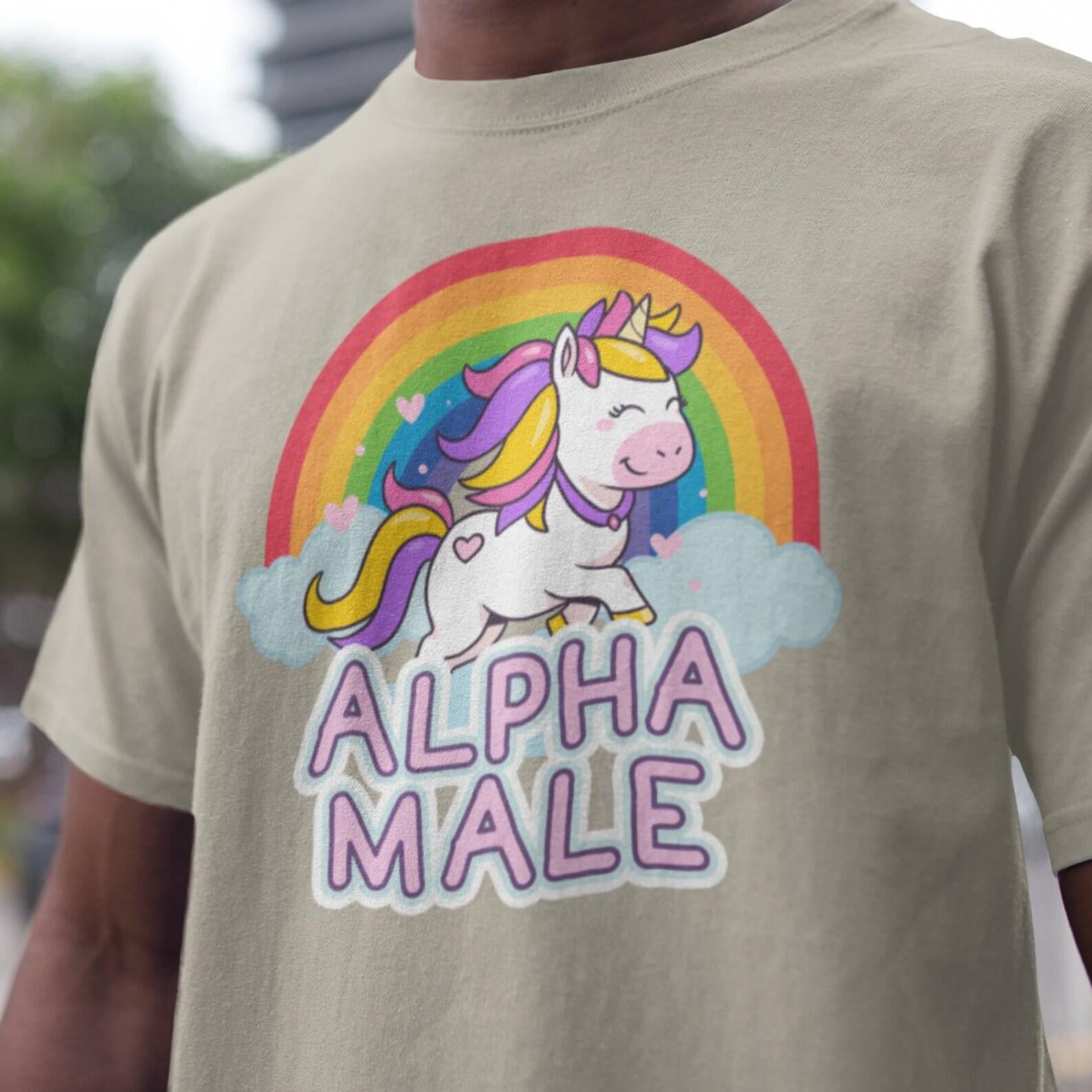 Ironic Alpha Male Unicorn Rainbow, Funny Unisex Tshirt, Bella Canvas Tee, Funny Shirt, Funny Graphic Tee, Offensive Shirt, Weird Shirt 2XL