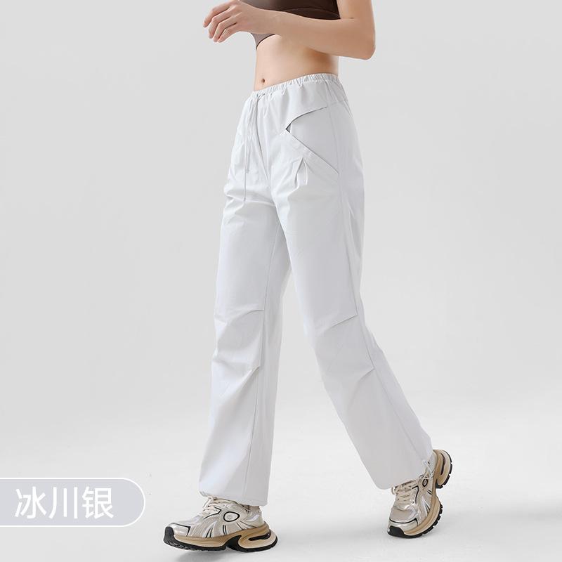Sweatpants Spring and Summer New Loose Straight Drawstring Overalls Women's Senior Sense Thin Pocket Casual Wide-leg Pants