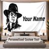 Custom Name Text Tapestry Michael Jackson Personalized Polyester Wall Tapestry For Bedroom And Room