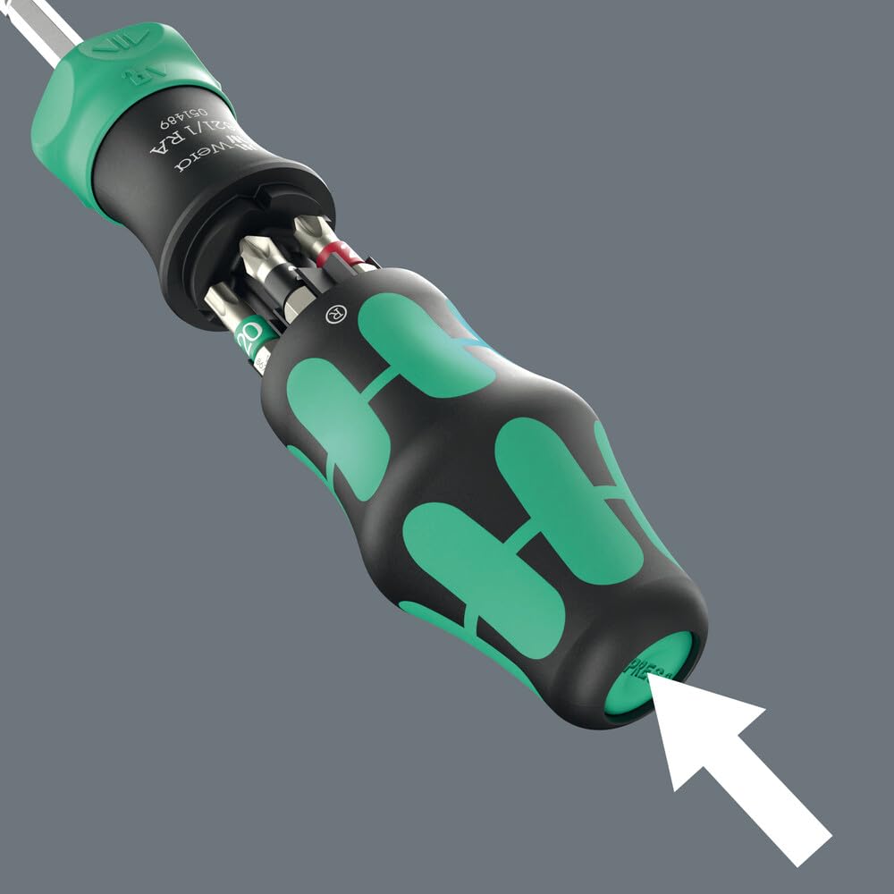 WERA Hex Ratchet Bit Driver Set with 6 Bits 1/4" Built-in (Product Code 051519)
