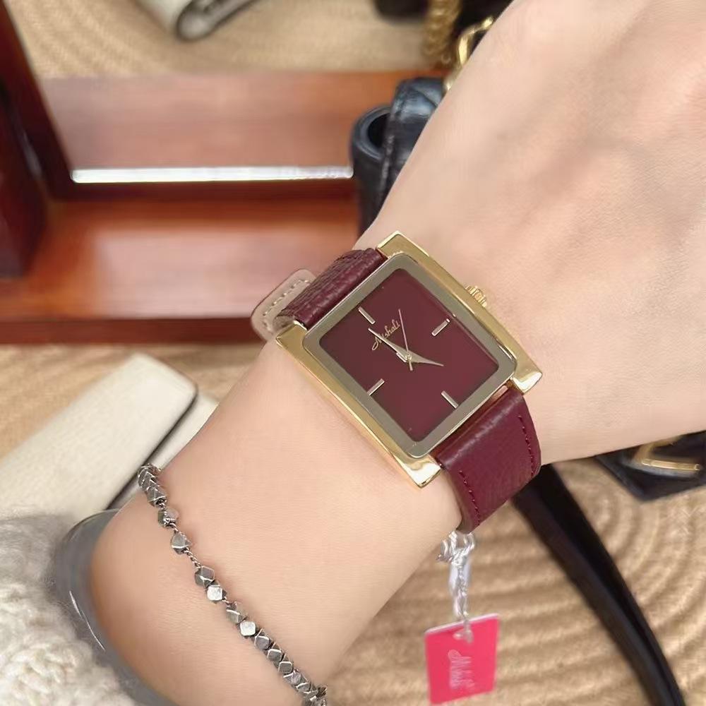 Watch Gold Angola Red Ladies Square Ladies Niche Light Luxury Retro Women S Watch
