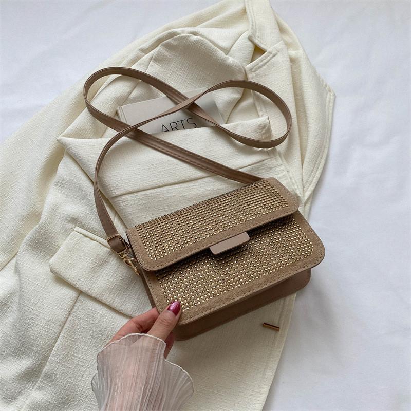 Stilvolle, trendige Damen-Schultertasche aus PU-Leder, neue Sommermode 2023, kleine quadratische Tasche