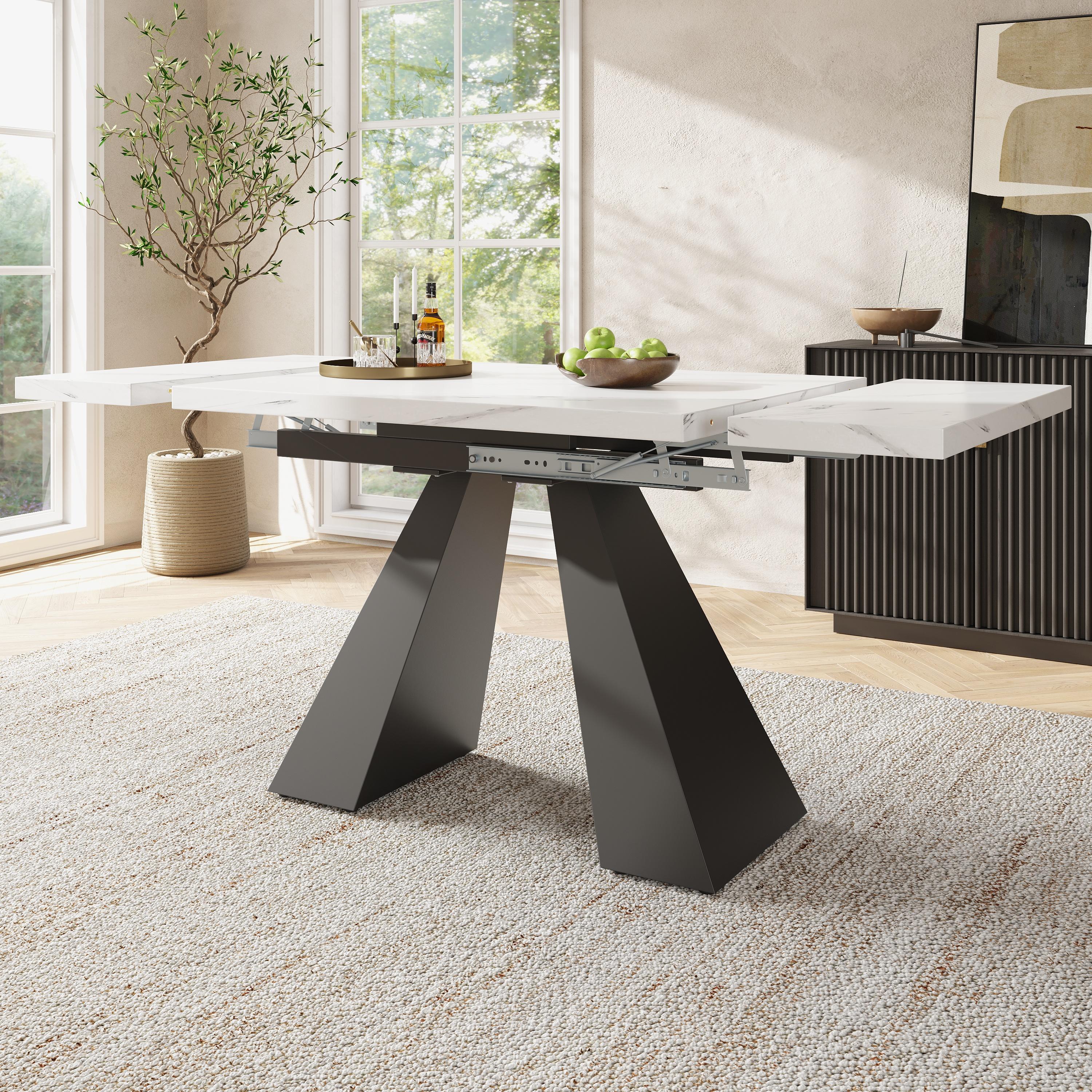 Dining Table Telescopic (99-159×74cm), Extendable, Space-Saving