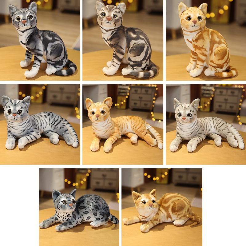 Realistic Simulation Cat Stuffed Plush Toy For Kids Home Decor And Gift