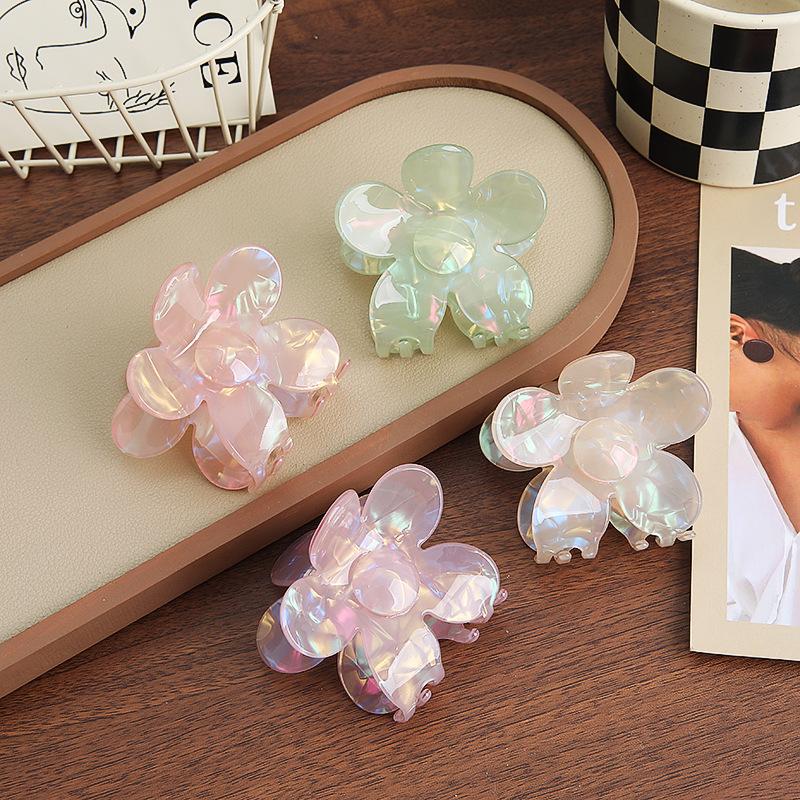French Atmosphere~ Fairy Transparent Flower Hairpin Grab Clip Female Advanced Sense Back Head Shark Clip