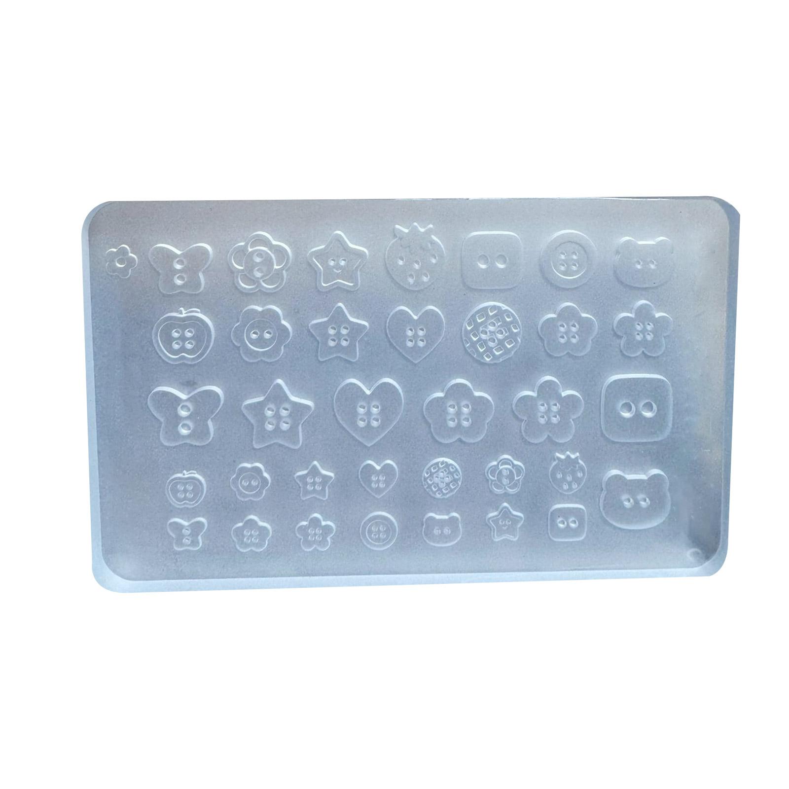 

Silicone Nail Art Molds Button Shape Nail Art Template Molds Silicone Texture for Beauticians and Nail Art Learner