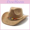 Ethnic Style Fedora Hat With Water Ripple Embellishments For Women Men And Performance Use
