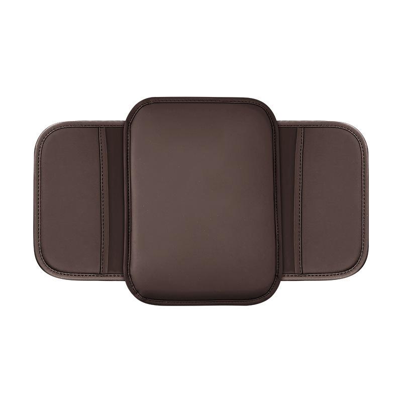 Car Center Console Protector Cover Upgraded Armrest Box Cushion Arm Rest Mat with Side Storage Pocket PU Leather Car Accessories