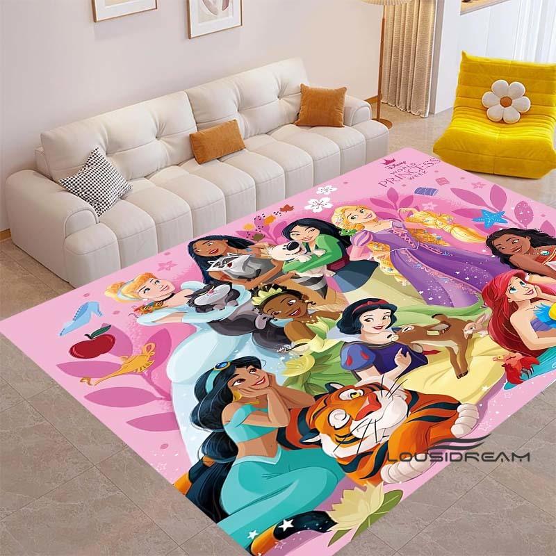 This Disney pink princess-themed rug is suitable for girls' bedrooms, bedside tables, living rooms, sofas, floor mats, children'