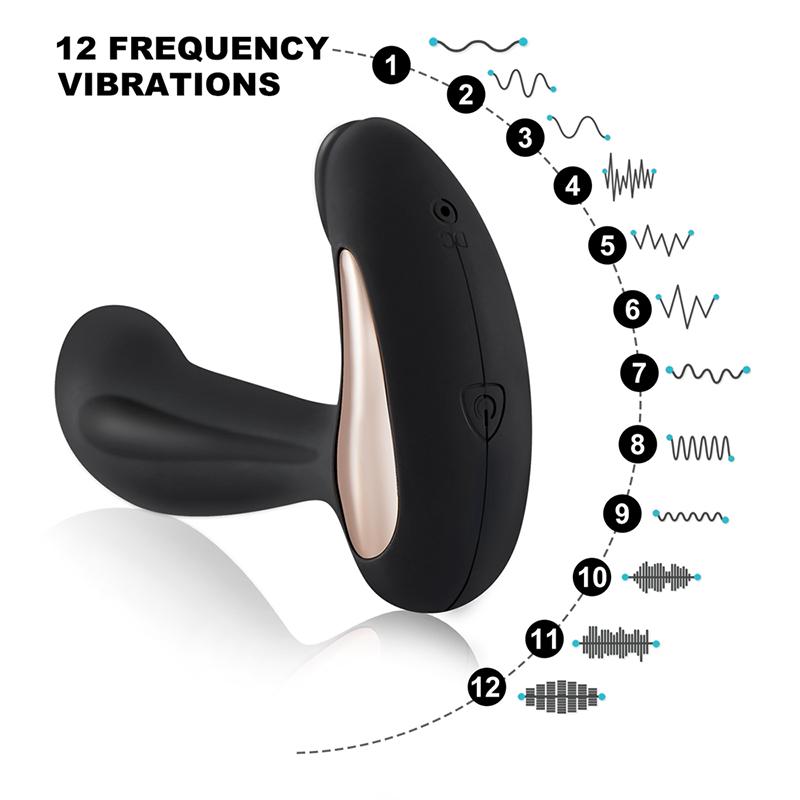 12 Frequency Double Vibration Wireless Remote Control Backyard Prostate Massage Stick