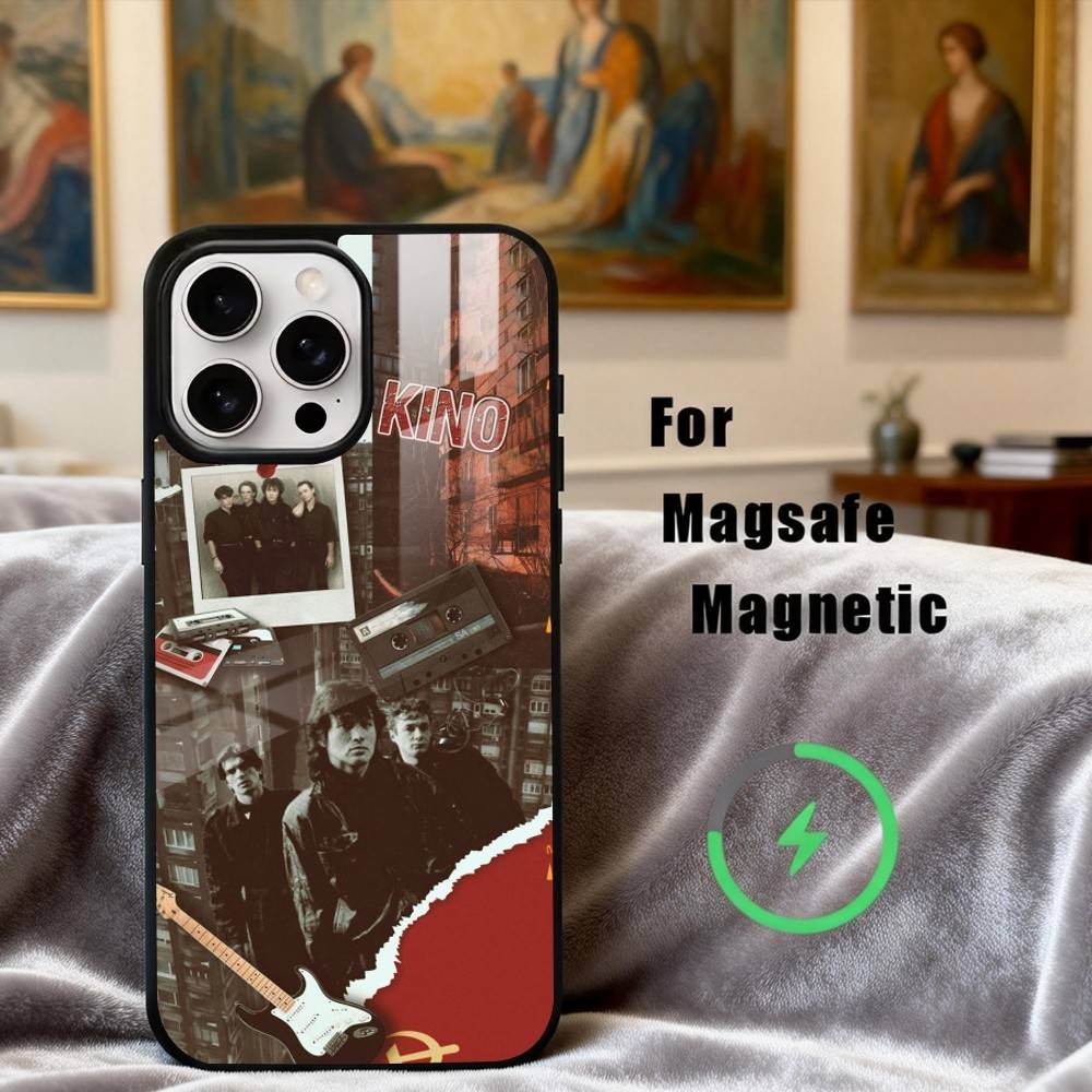 

RussiaS Rock Band Viktor Tsoi Kino Phone Case For iPhone17,16,15,14,13,12,11 Plus,Pro Max Magnetic For Magsafe Wireless Charging iPhone17Pro