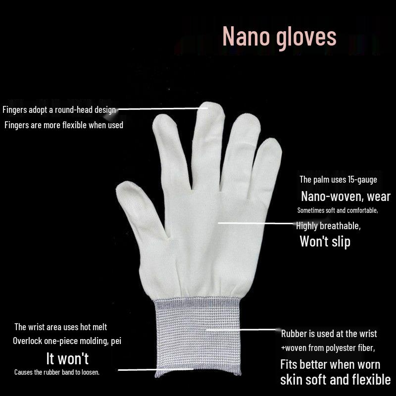 Cotton Nano Polishing Gloves for Literary, Play, and Craftwork