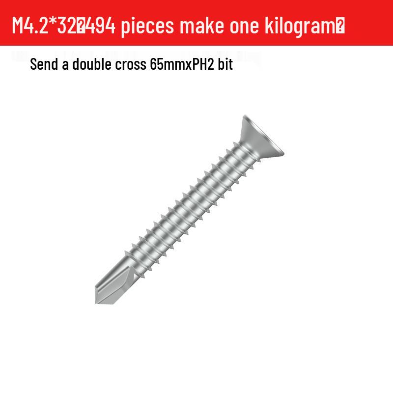 M4.2 Phillips Countersunk Self-Drilling Flat Head Galvanized Steel Screw for Metal and Tile