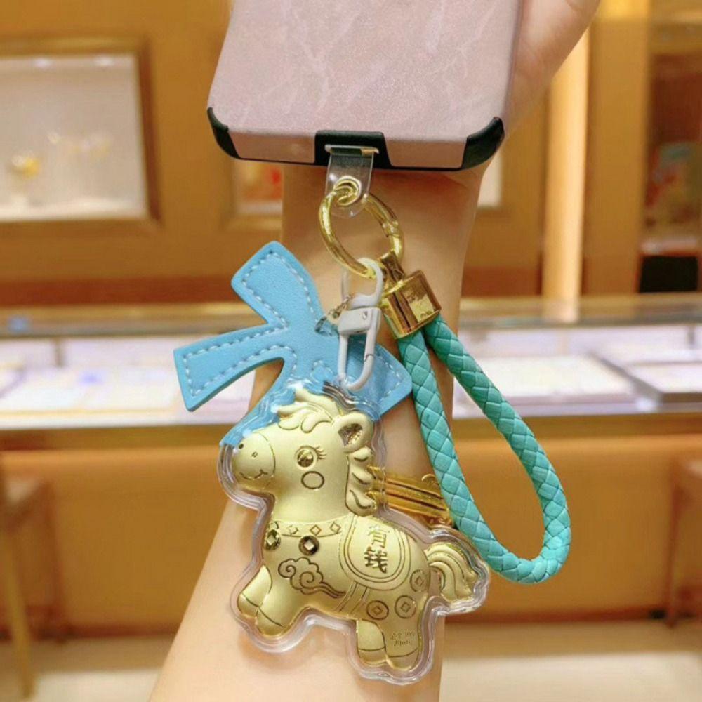 New Horse Keychain Fashion Zodiac Key Ring Backpack Pendant New Year Pendant  Mobile Chain