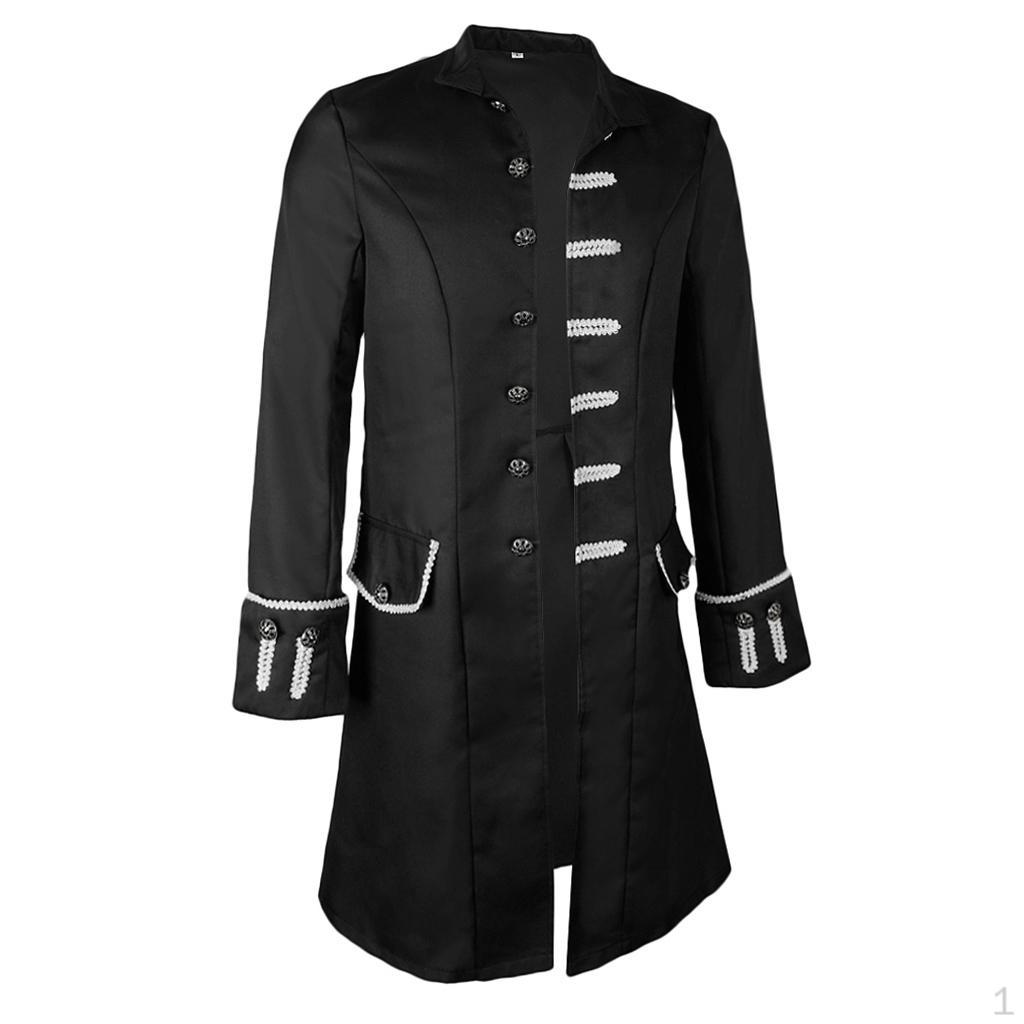 Coat Steampunk Gothic vintage Punk Casual Loose Solid Color Jacket Suit Buttoning