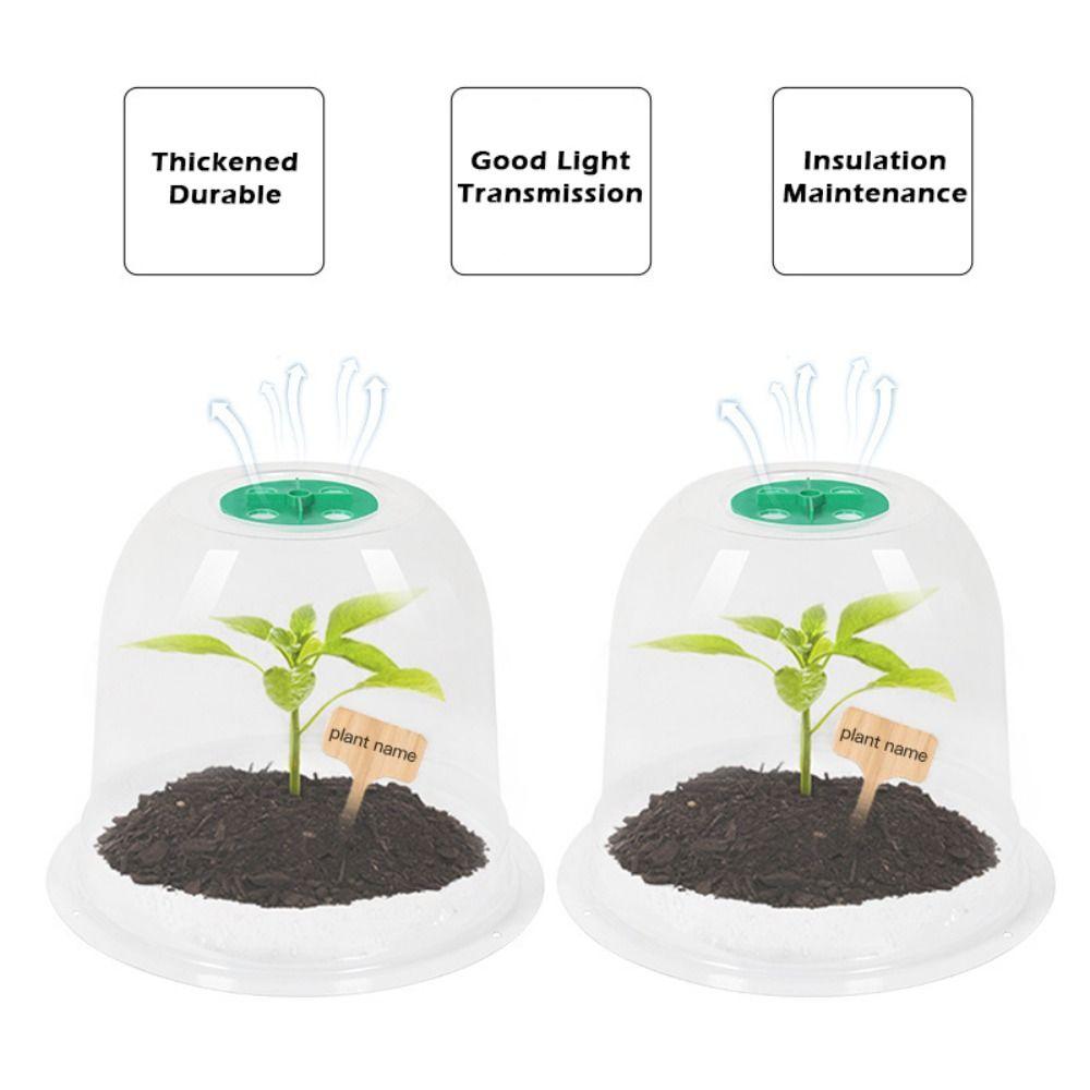 10pcs Plastic Planting Protective Cover Thermal Moisturizing Seedling Insulation Cover Transparent Reusable Seedling Hood