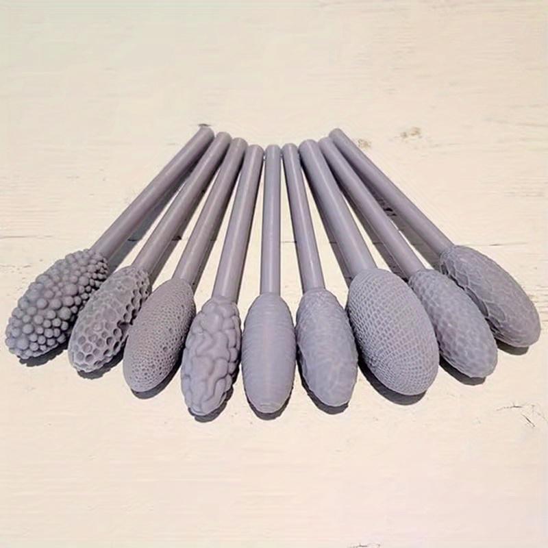 Texture Tool Sets For Clay Art 9Pcs, Clay Modeling Pattern Rollers Kit, Clay Texture Rolling Emboss Plaids Hand Rollers