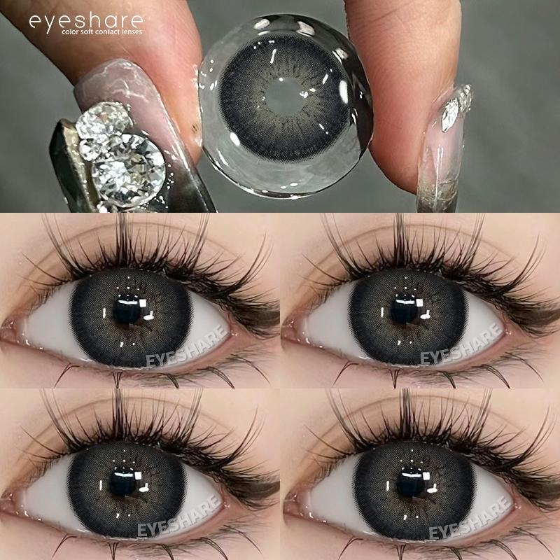 EYESHARE Brown Colored Contact Lens Natural Soft Contact Lenses for Eyes Fashion Decoration 14.2mm Yearly 2pcs=1 Pair