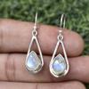 Moonstone Gemstone Earrings 925 Sterling Silver Earrings, Handmade Dangle Gemstone Earrings Jewelry For Women - 6.5 Aprox