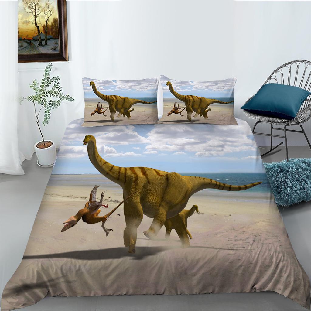 Digital Printing Bedding Two Or Three-Piece Set, Dinosaur Series Polyester Fabric