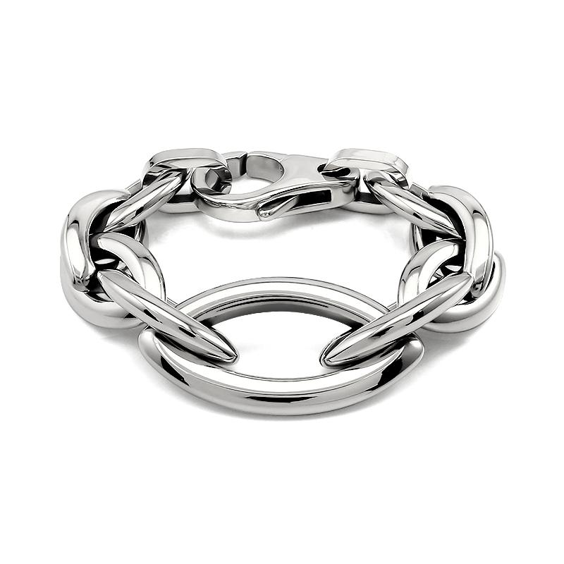 

Big Wide Chunky Bracelet for Women Stainless Steel Exaggerated Cool Heavy Bracelets with Huge Special Clasp Lock