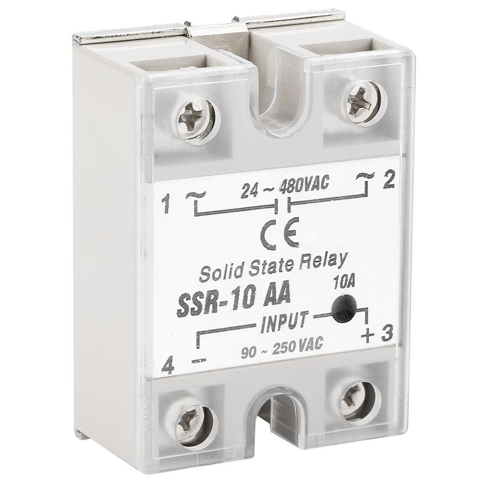 SSr 10 AA 10A Halvlederrelémodul SSR AC-AC-inngang AC-utgang 24–480V AC