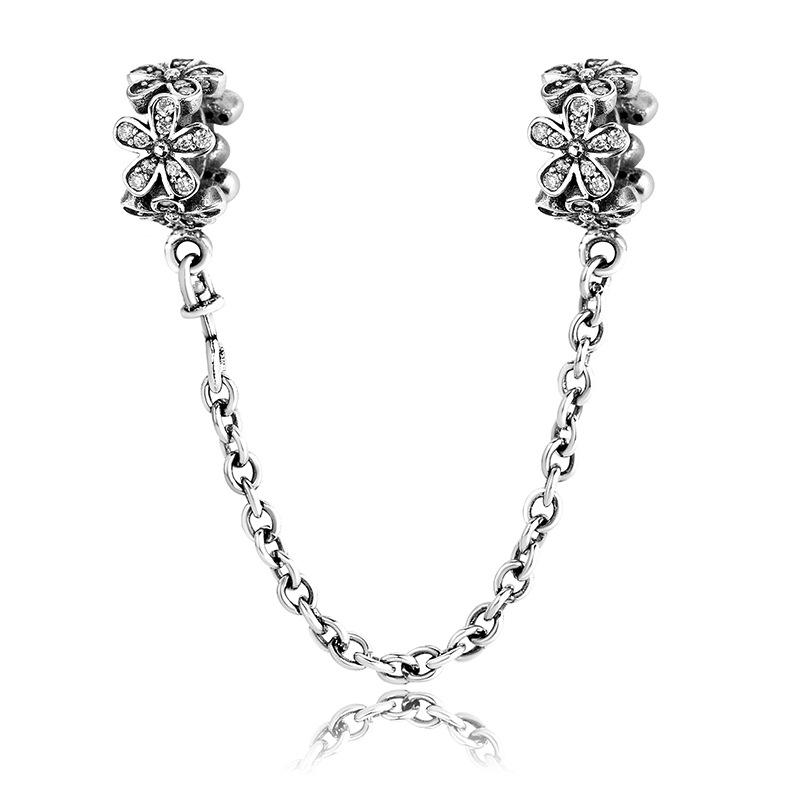 Proteggi il bracciale dalla caduta Tutti i tipi di stile Catena di sicurezza Bracciale in argento sterling S925 Accessori fai da te Gioielli in argento con perline