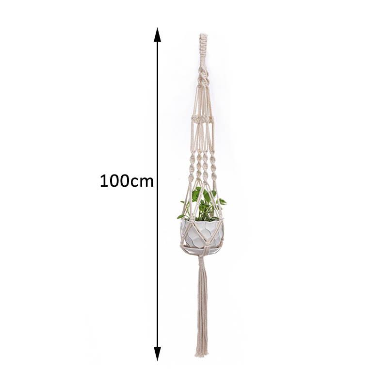 1Pcs Multi-purpose Cotton Rope Plant Hanger Garden Supplies Hand Woven Beige Wall Decoration Flower Tray Basket European Style Plant Hanging Basket