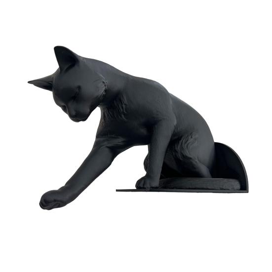 

Cat Bookend Stand Matte Black Cat Paw Design Bookend Stable Non-Slip PLA Material Decorative Desktop Organizer for Book Folders Cat Lover Gift A
