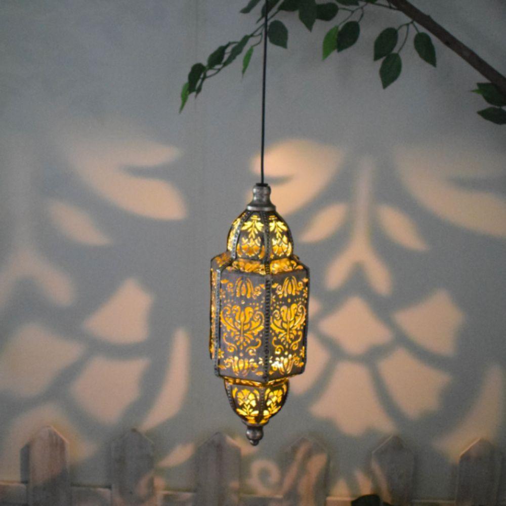 Lithium Battery Solar Lantern Waterproof Garden Lamp Moroccan Lantern  Wedding Decoration
