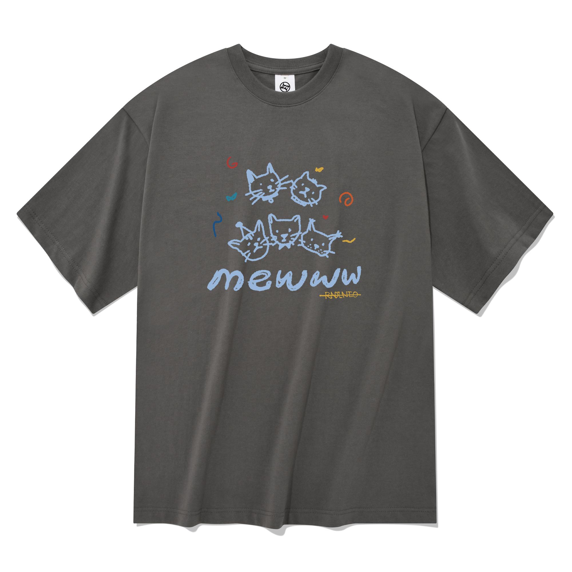 Radineo Mew Short Sleeve T-Shirt Gray Gray (Gray)/Xl