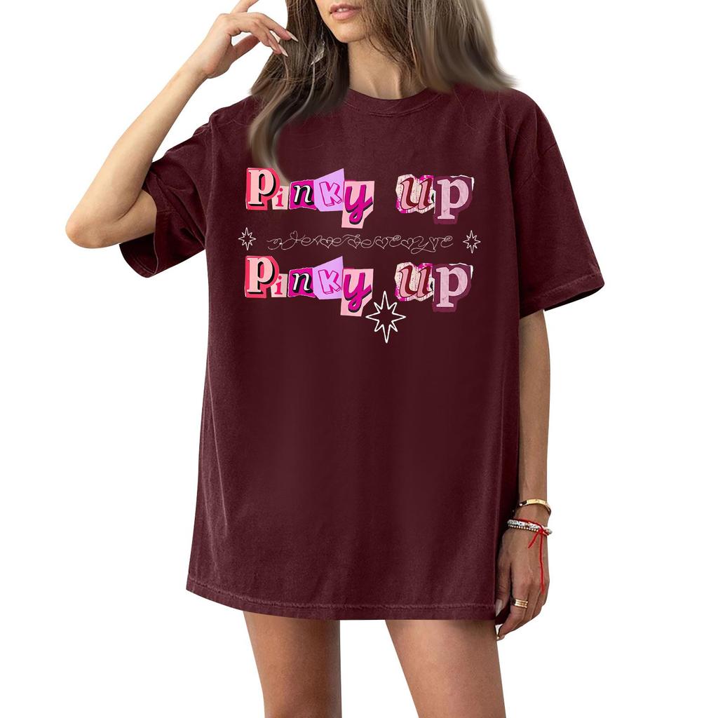 Women's Casual Fashion Round Neck Casual Print Short Sleeve T-Shirt Top