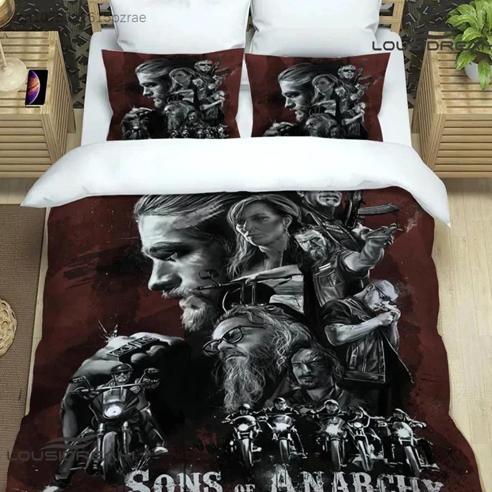 Sons Of Anarchy Retro Bedding Set For Bedroom Soft Modern Bedspreads Comefortable Kids Duvet Cover Quilt Cover And Pillowcase