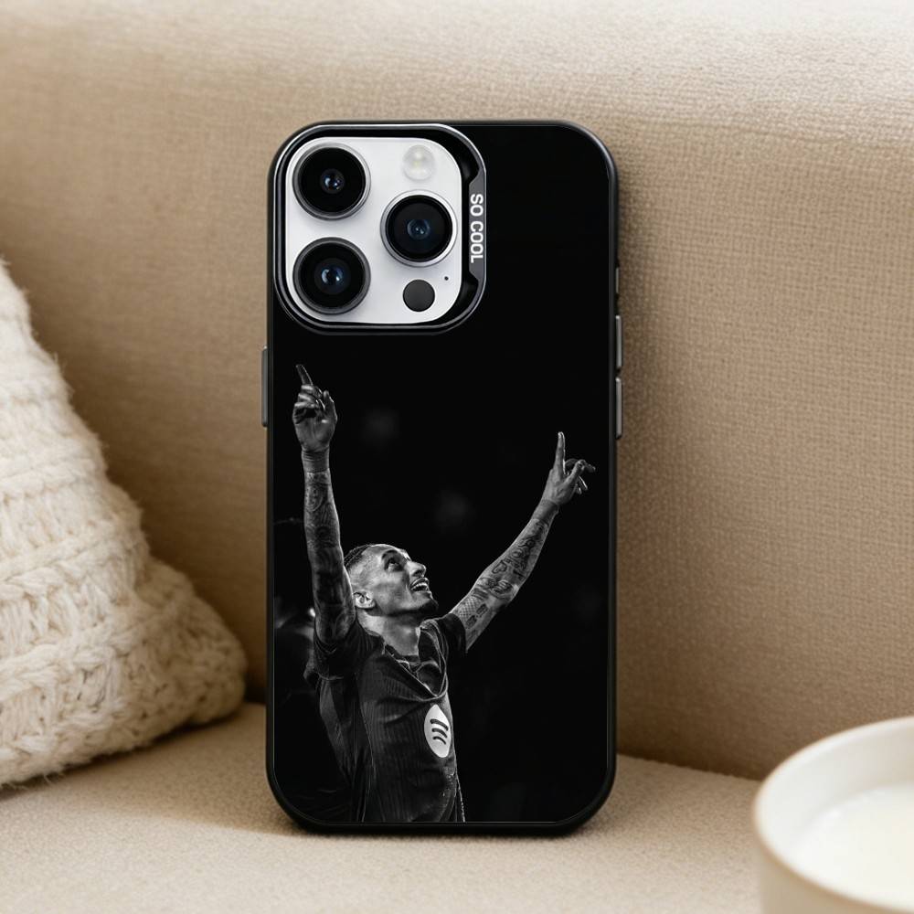 

Бразилия R-Рафинья 11 Футбольный Чехол для Телефона Для iPhone 16,15,14,13,12,17,Pro,MAX Черный Матовый Ударопрочный Чехол iPhone12PROMAX