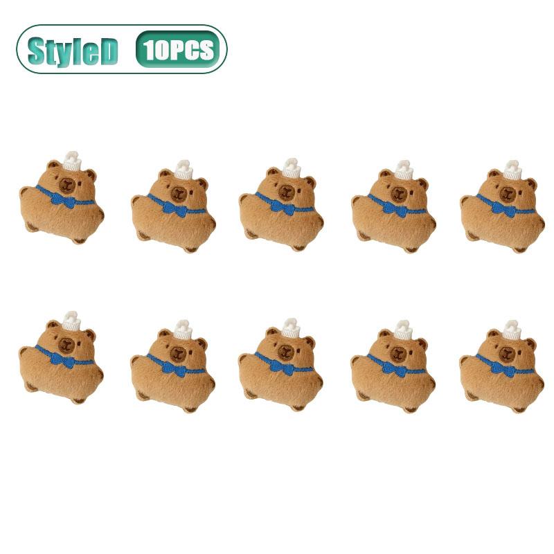 1-10PCS Adorable Capybara Plushie Keyring Funny Bread Topper Anime Style Fluffy Hanging Toy Cute Food Decor For Teens
