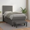 3142771 vidaXL Divan Bed with Mattress Grey 100x200 Cm Faux Leather